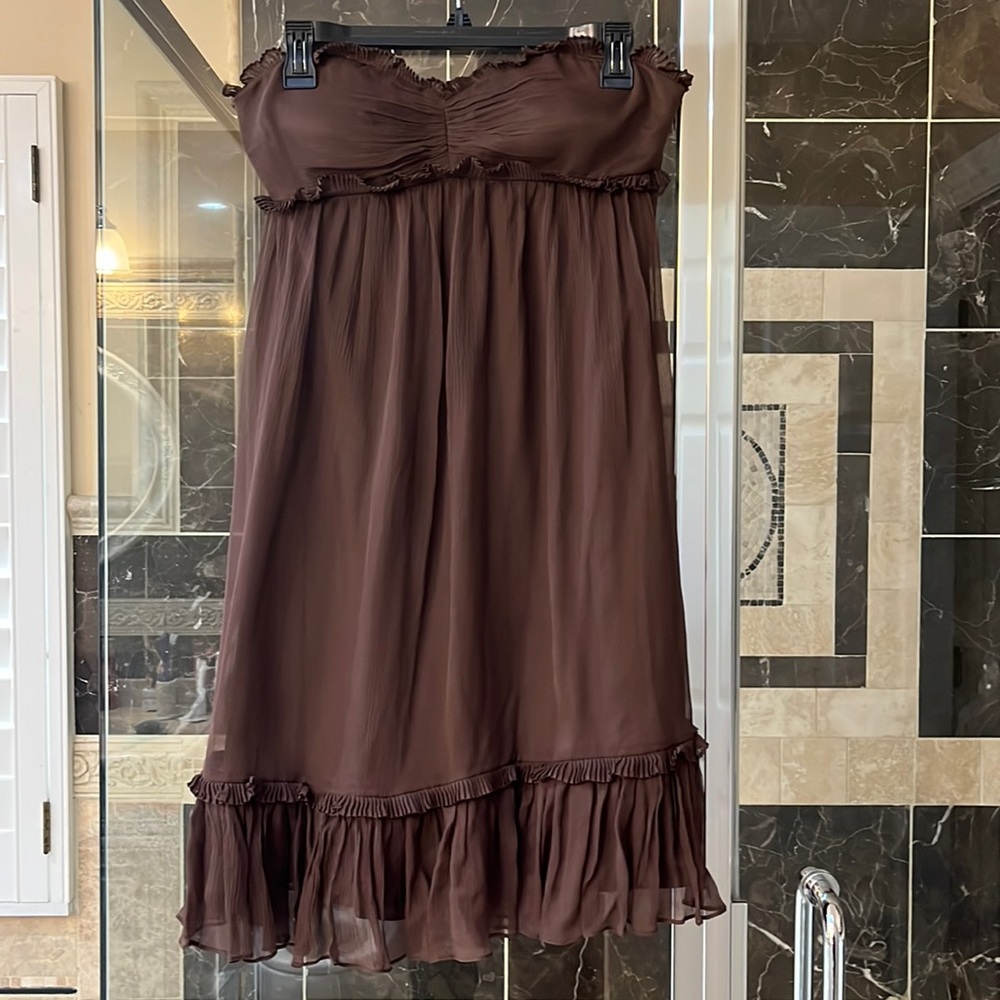 Nine West Brown Strapless Dress
